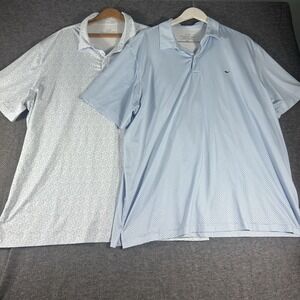 Lot Of 2 Vineyard Vines Polo Shirt Mens 2XL Performance Golf Club & Wale Print